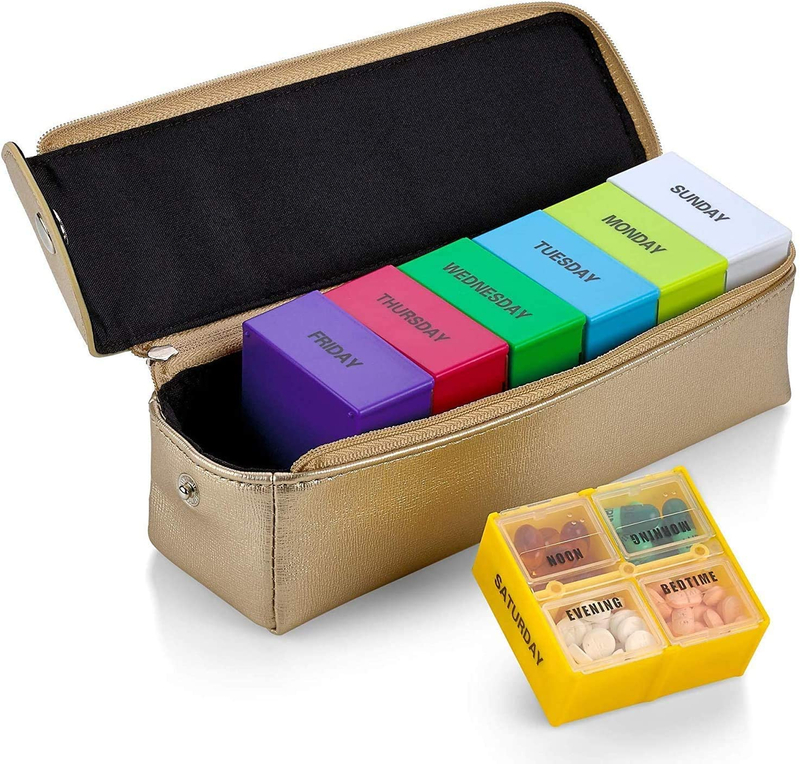 Planificateur de pilules hebdomadaire à 4 doses Ideal Travel
