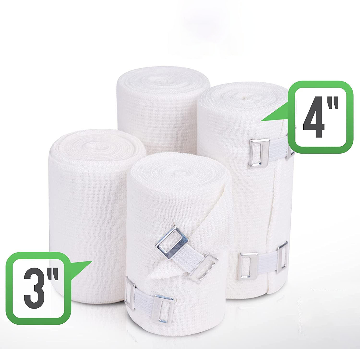 Bandages de sport en coton élastique blanc confortable avec clip