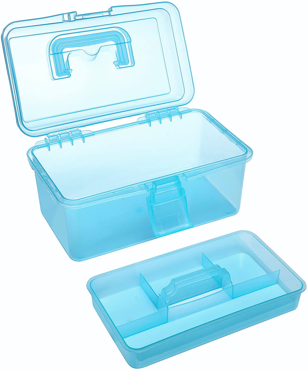 Boîte de premiers soins en plastique transparent portable avec poignée