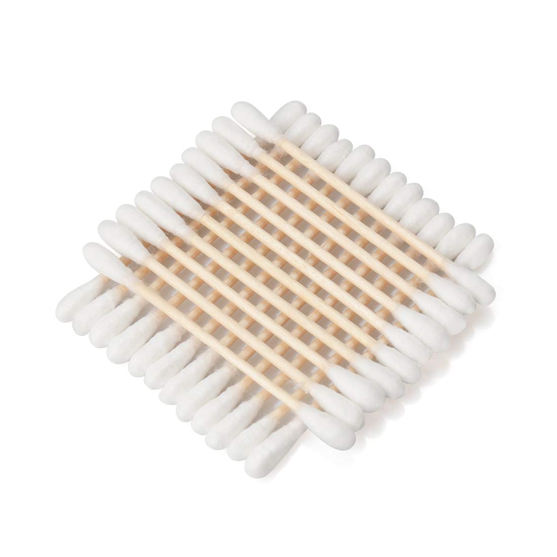 Coton-tige blanc stérile biodégradable avec autocollant en bois