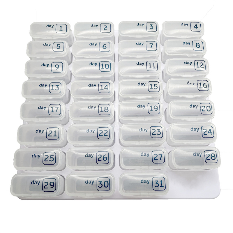 Pilulier hebdomadaire mensuel amovible de 31 jours