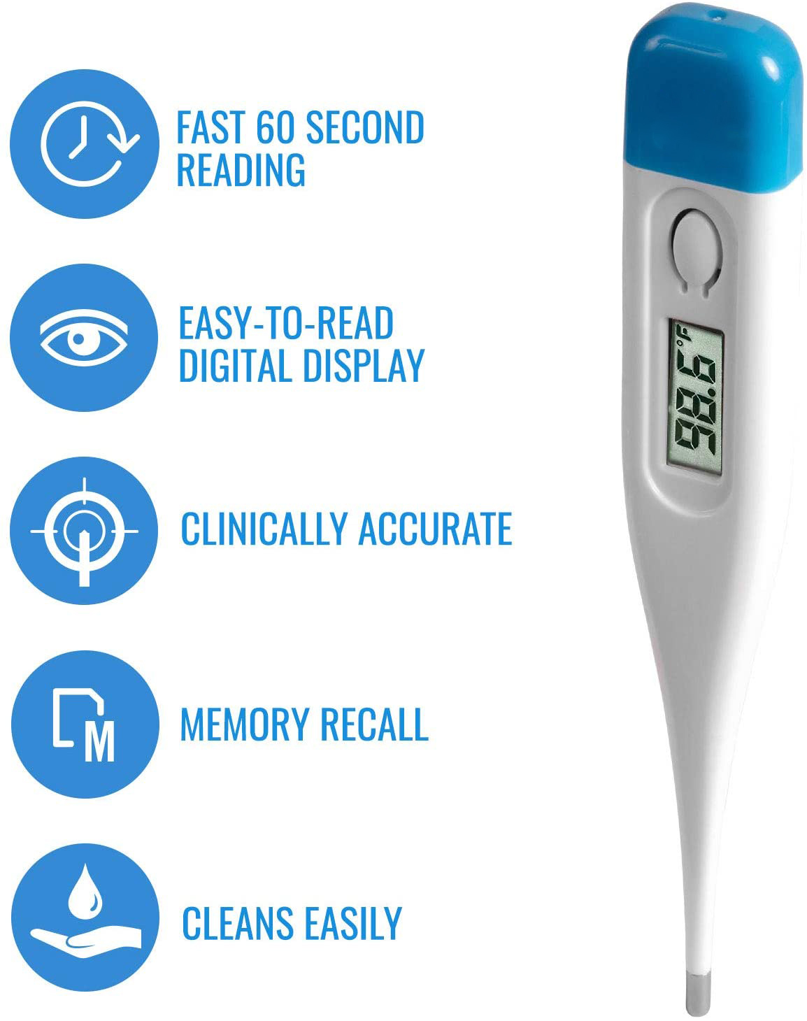 Thermomètre numérique médical à lecture rapide CE à pointe souple