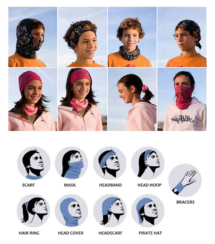 Coton Cotton Bandana Masque cycliste pour bouclier de visage