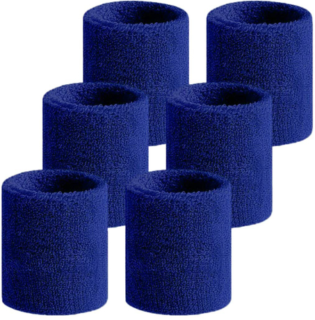 Blue Fitness Terry Cotton Sport pour Wristband Absorbant Sweat