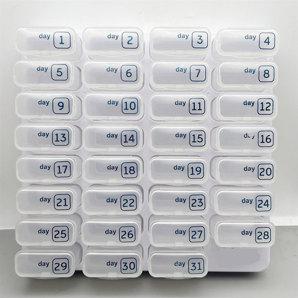 Pilulier hebdomadaire mensuel amovible de 31 jours