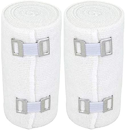 Bandages de sport en coton élastique blanc confortable avec clip